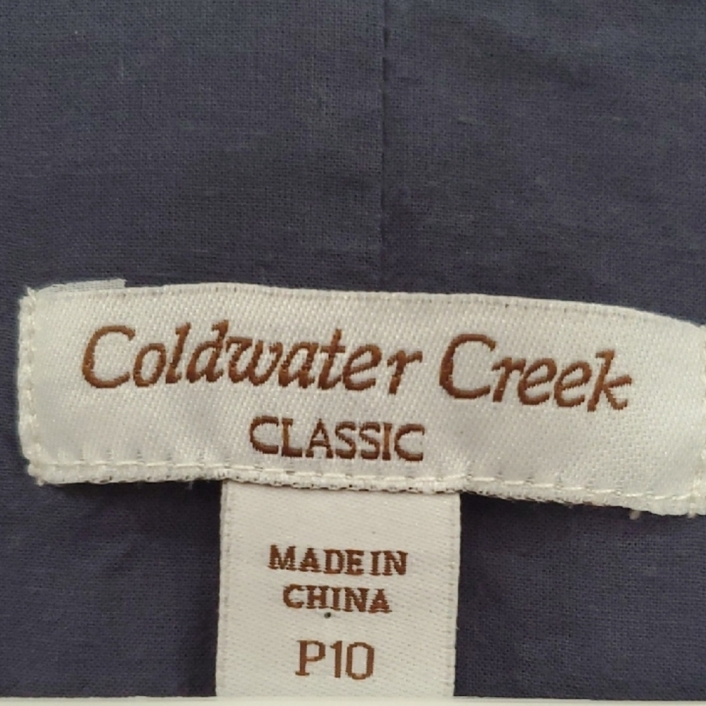 Coldwater Creek Women's Navy Floral Belted Blazer 10p - Picture 3 of 16
